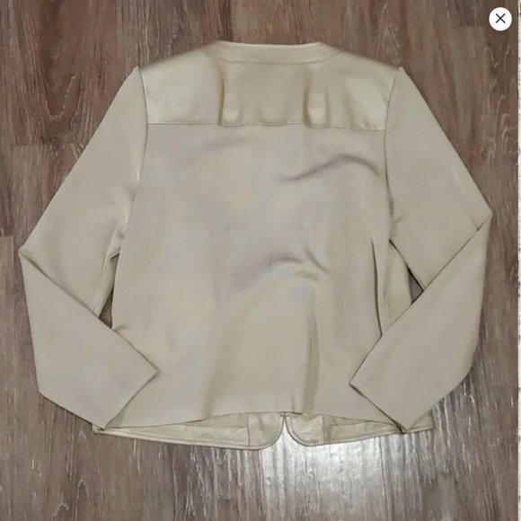 (L) Peter Nygard 100% Leather Knit Detail Metallic Fancy Formal Special Occasion - Picture 3 of 9